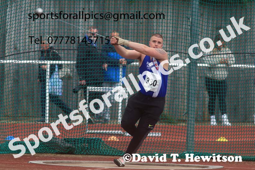 Mens Under-20s hammer, 2024 Northern Senior and Under-20s Track and Field Champs, Middlesbrough.  Photo: David T. Hewitson/Sports for All Pics